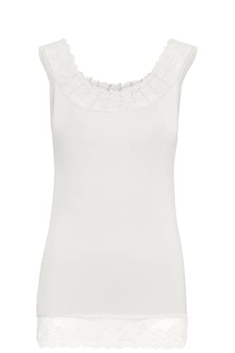 Cream Jerseytop Florence Damen Tanktop mit Spitze Florence Jerseytop Tank Tops Spitzen Trim Camisoles M, Chalk von Cream