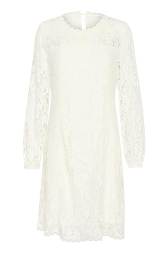 Cream Women's Dress Lace Round Neck Long Sleeves Fit and Flare Above Knee Length von Cream