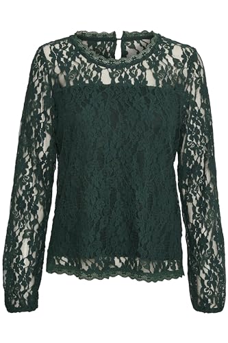 Cream Kurzarm-Bluse CRKit Damen Bluse Elegant Spitzen Rundhals Langarm Spitzenbluse Sea Moss M von Cream
