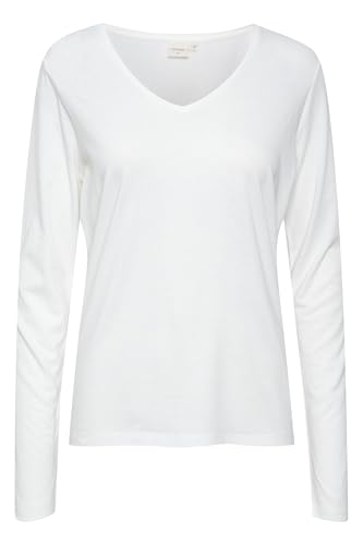 Cream Langarm-Shirt Naia Damen Langarmshirt V-Ausschnitt Basic Shirt XL, Snow White von Cream