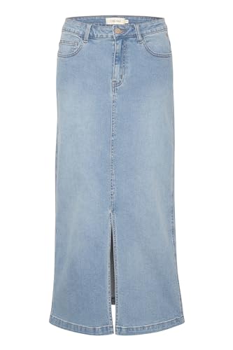 Cream Rock CREbba Damen Rock Denim Maxirock High Waist Lang Jeansrock mit Schlitz 38, Beaverly Light Blue Denim von Cream
