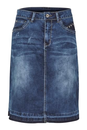 Cream Rock Patched Damn Denim Rock Klassischer mit Taschen Bleistiftrock Jeansrock Knielanger 44, Rich Blue Denim von Cream