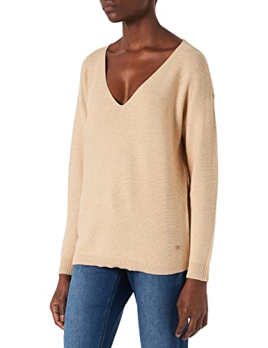 Cream Strickpullover CRSillar Damen Strickpullover Langarm V-Ausschnitt Casual Pullover XXL, Sesame Melange von Cream