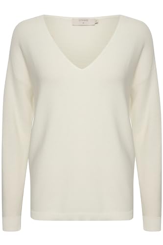 Cream Strickpullover CRSillar Damen Strickpullover Langarm V-Ausschnitt Casual Pullover Snow White S von Cream