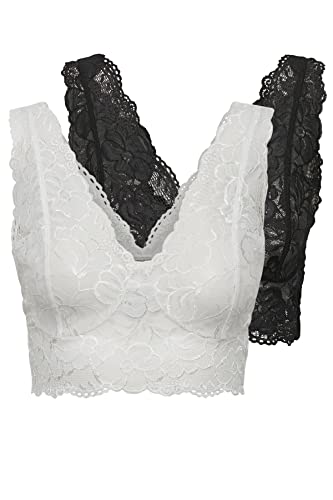 Cream & Co. Damen Glazecr Top 2 Stück Unterhemd, schwarz-weiß, XS von Cream