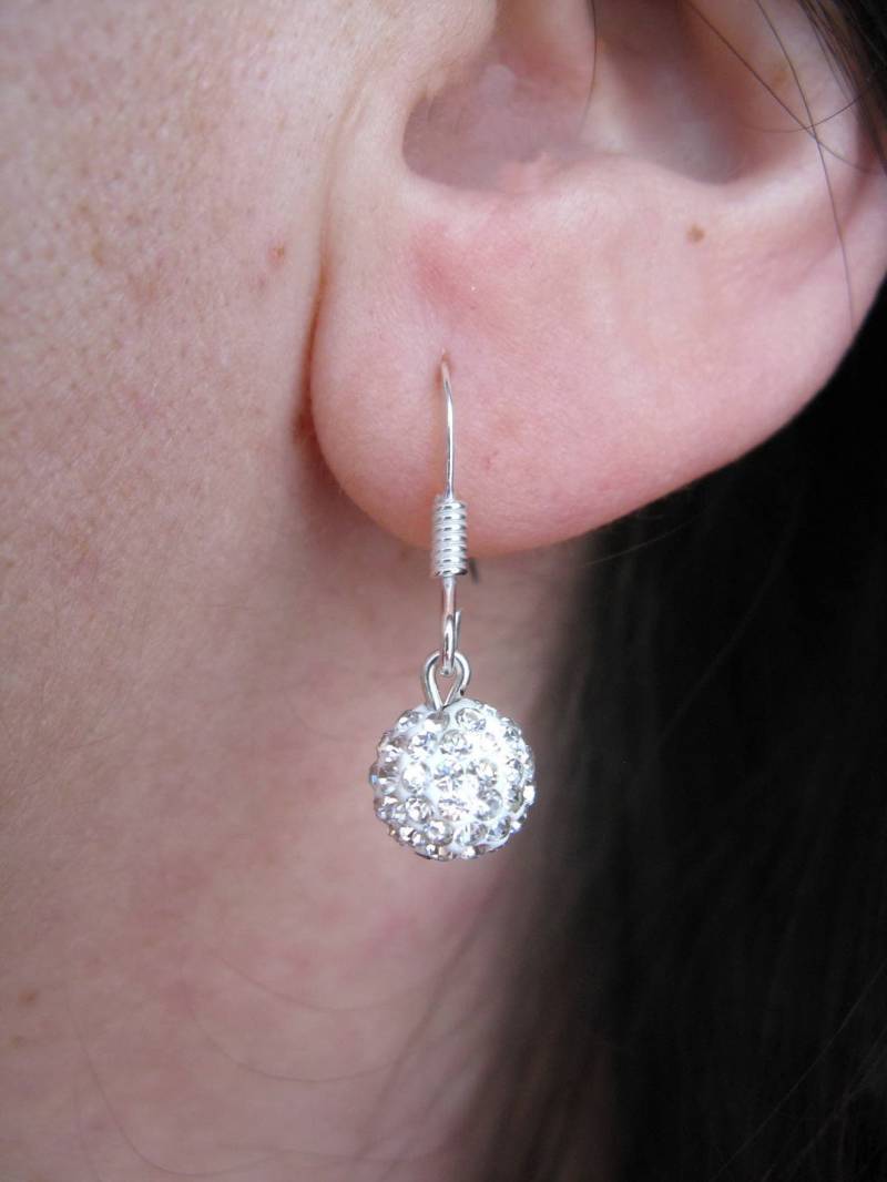 Ohrringe Aus 925Er Silber, Verziert Mit Einer Purecrystal-Kristallkugel von Creamelanie