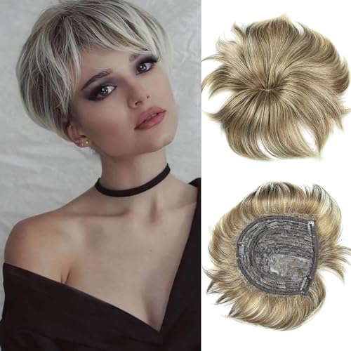 Creamily Haarteile Damen Kunsthaar Haarteile Damen (Braun gemischt blond) von Creamily