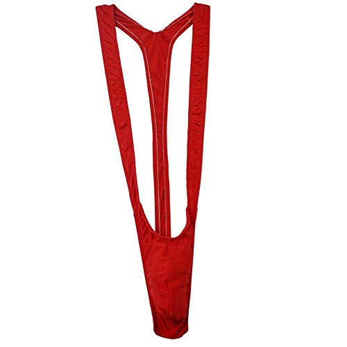 Creamlin Einstellbare Herren Borat Style V Sling Stretch Sexy Unterwäsche Straps Body Strap Thongs Bodysuit (rot) von Creamlin