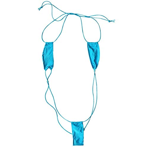 Creamlin Teeny Weeny Sling Shot Micro Mini Bikini Thong Einteiler Teddy (Blau) von Creamlin