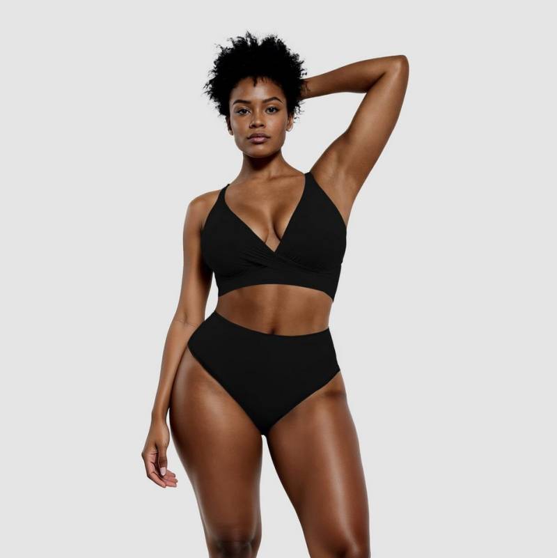 Creamy Fabrics Badeanzug Twist Bikini mit Shaping Bikinihose-Schwarz-S von Creamy Fabrics