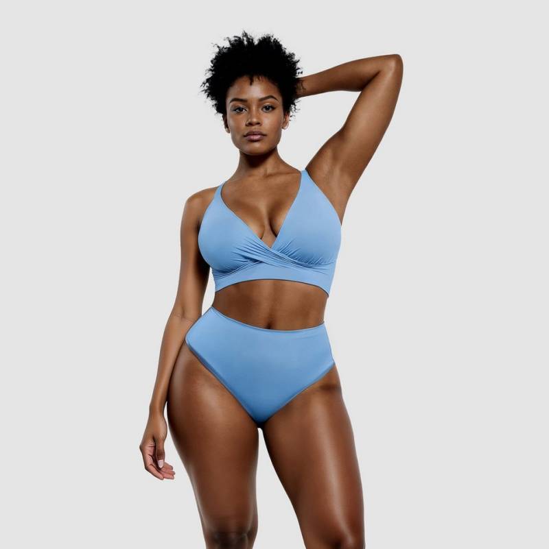 Creamy Fabrics Badeanzug Twist Bikini mit Shaping Bikinihose-Sky Blue-M von Creamy Fabrics