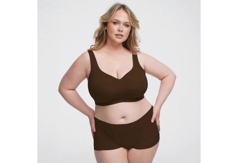 Creamy Fabrics Soft-BH Comfort Minimizer Back Support BH-Braun-L (1-tlg) von Creamy Fabrics