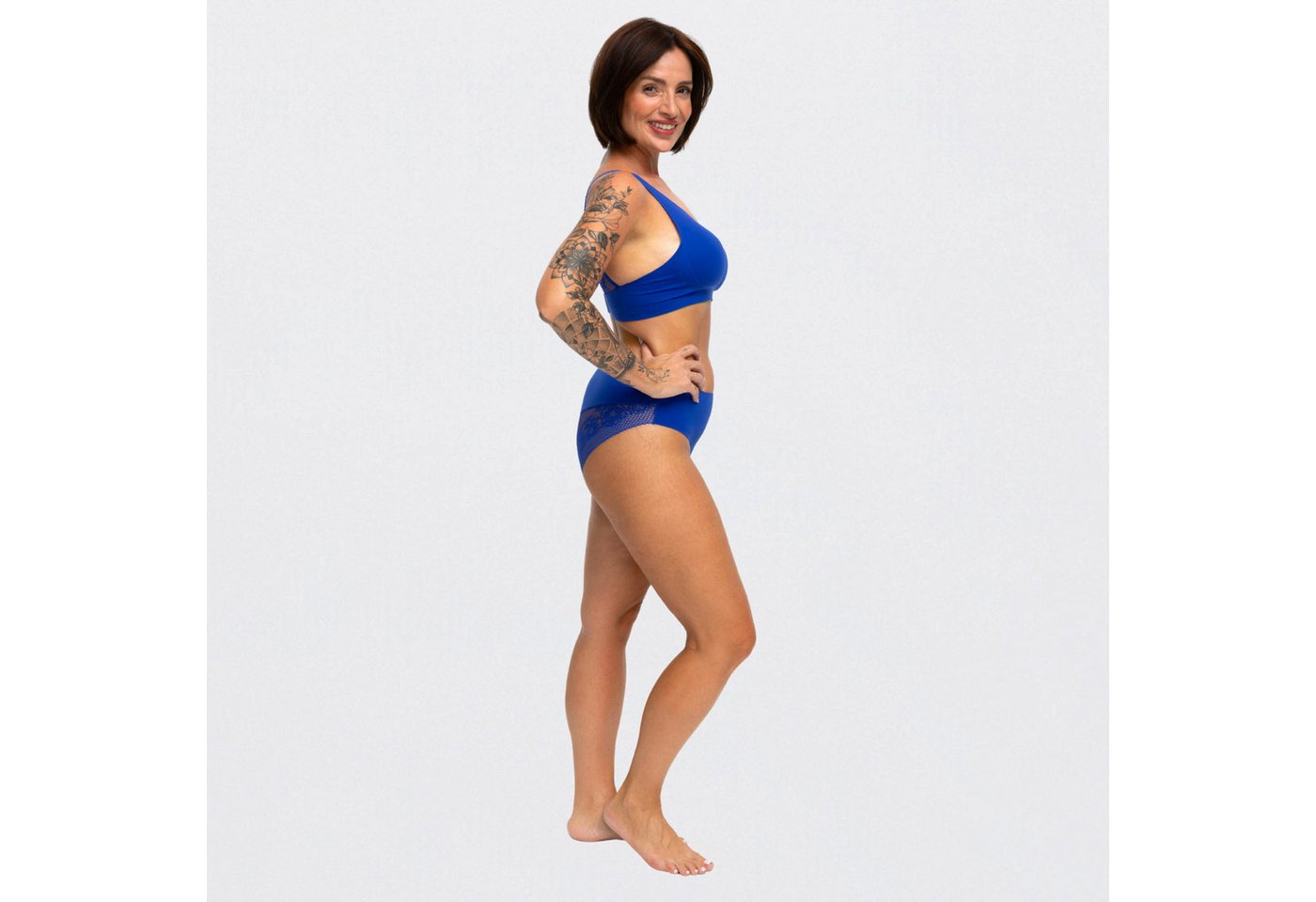 Creamy Fabrics Bügelloser BH Comfort Push up BH mit Spitze-Web Surf Blue-S von Creamy Fabrics