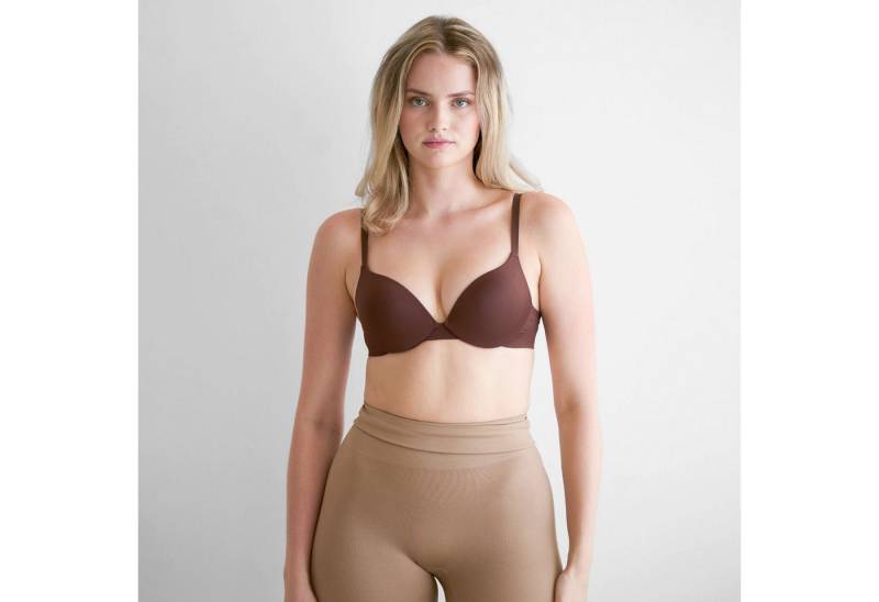 Creamy Fabrics Soft-BH Vorgeformter Push-up-Bügel-BH-Braun-80B (1-tlg) von Creamy Fabrics