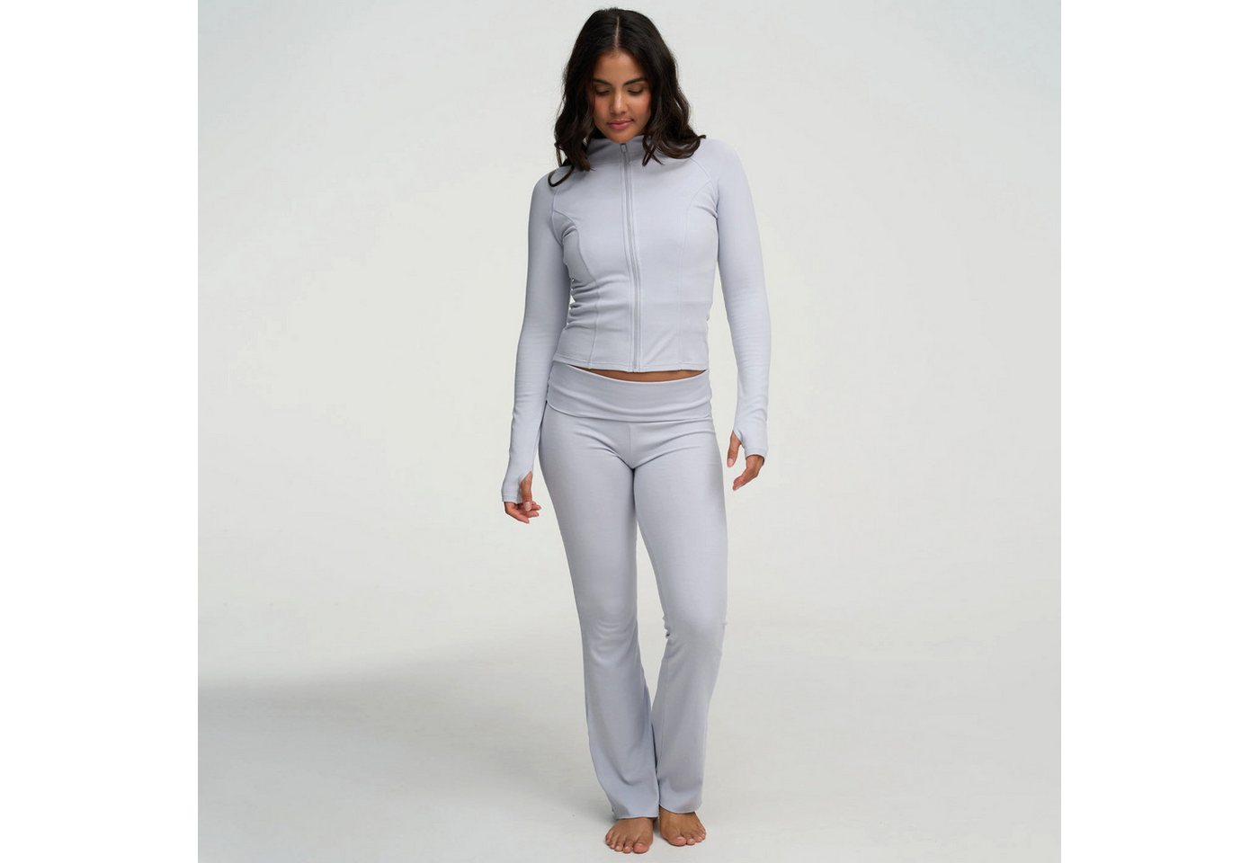 Creamy Fabrics Hausanzug Cotton Body Fitted Zipper Jacke-Artic Ice-M von Creamy Fabrics