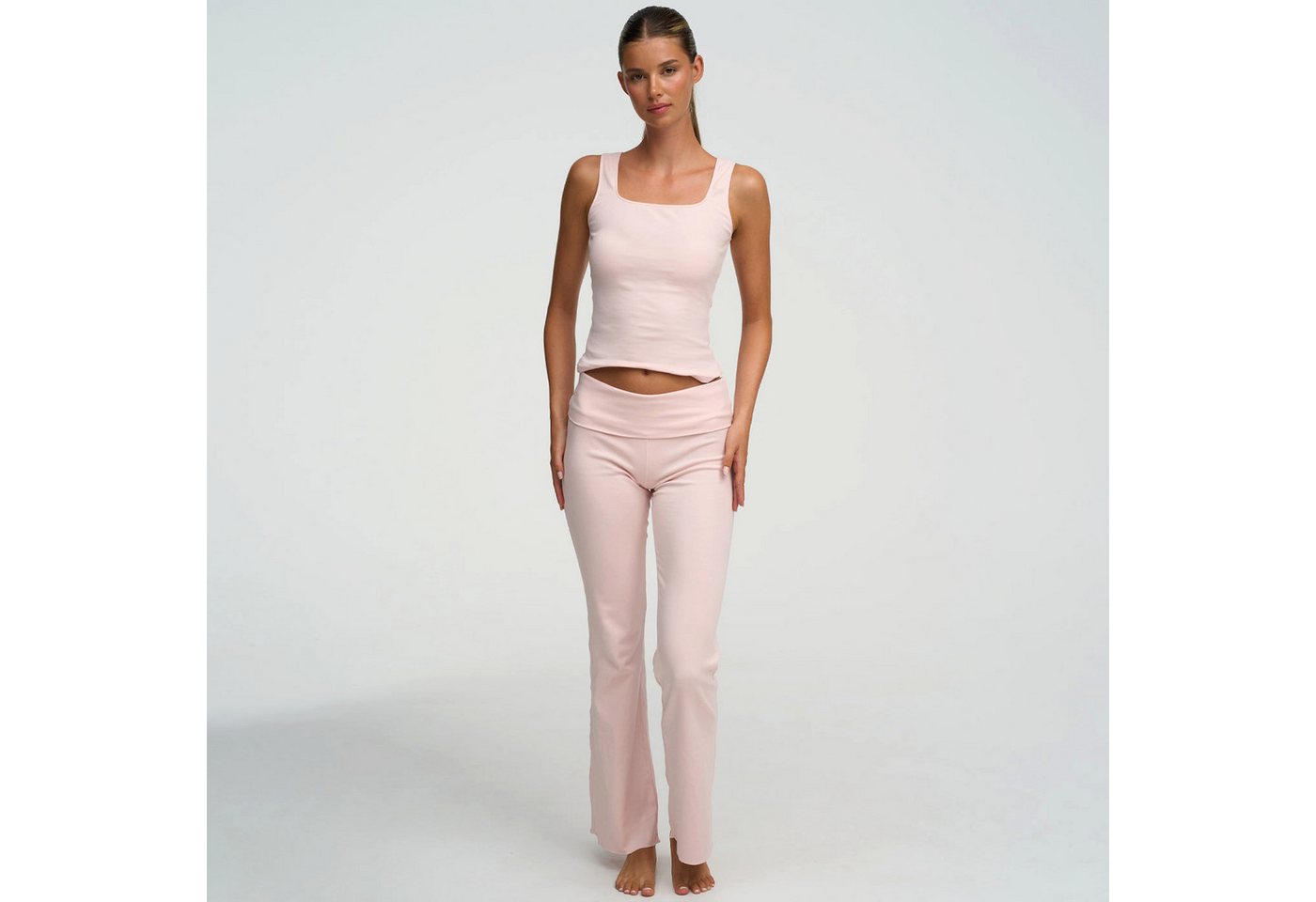 Creamy Fabrics Hausanzug Cotton Tanktop mit eckigem Ausschnitt-Crystal Pink-M (1 tlg) von Creamy Fabrics