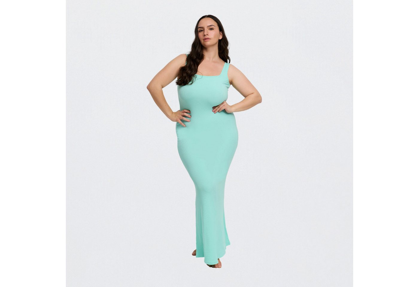 Creamy Fabrics Jerseykleid Ribbed Tank Top Maxikleid-Mint-3XL Creamy Fabrics Jerseykleid Ribbed Tank Top Maxikleid-Mint-3XL von Creamy Fabrics