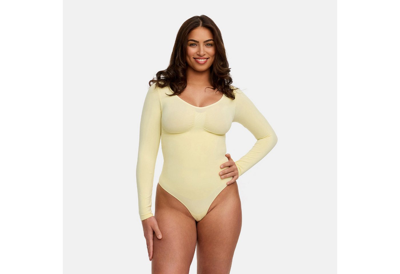 Creamy Fabrics Miederbody Bodysuit Sculpting Shapewear Longsleeve mit String-Baby Yellow-2XL Creamy Fabrics Miederbody Bodysuit Sculpting Shapewear Longsleeve mit String-Baby Yellow-2XL von Creamy Fabrics