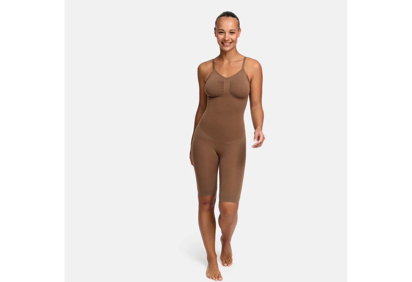 Creamy Fabrics Miederbody Bodysuit Sculpting Shapewear mit Shorts (2)-Caramel-3XL (1-tlg) Figurformend von Creamy Fabrics