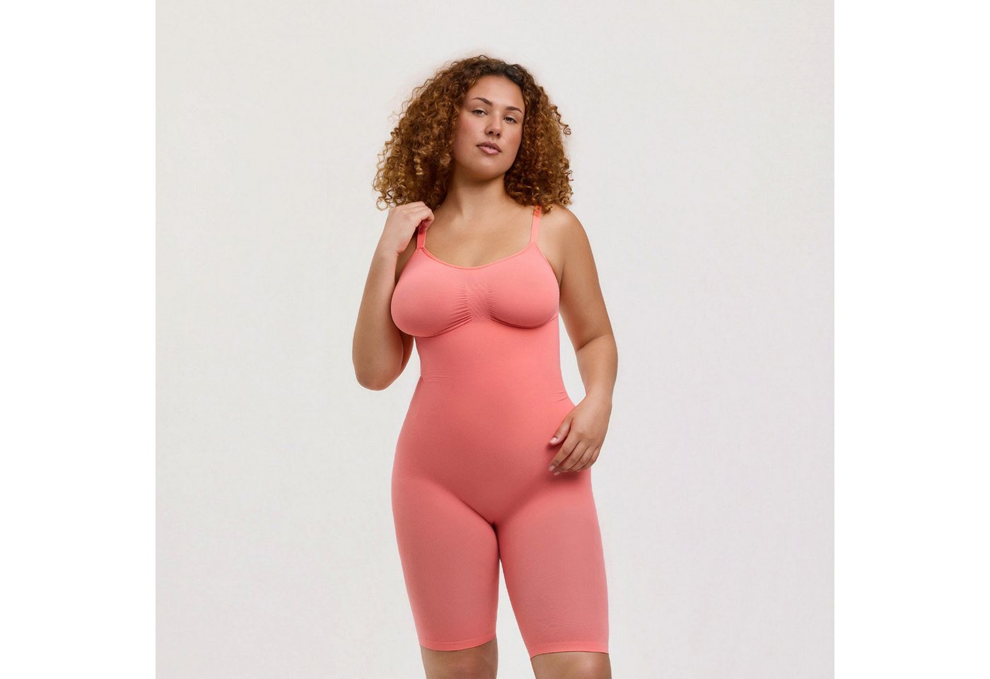 Creamy Fabrics Miederbody Bodysuit Sculpting Shapewear mit Shorts (2)-Coral-XS (1-tlg) Figurformend von Creamy Fabrics
