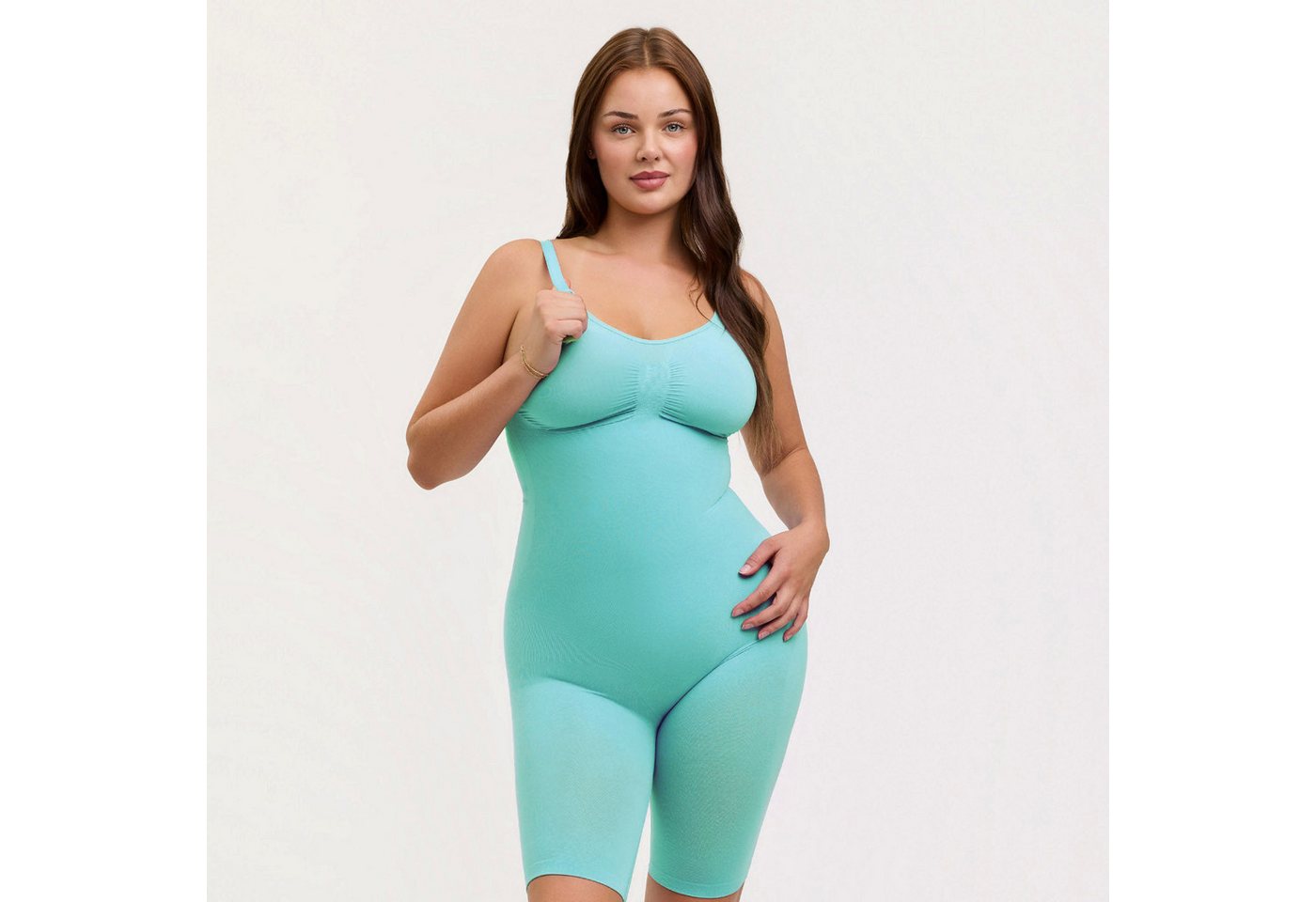 Creamy Fabrics Miederbody Bodysuit Sculpting Shapewear mit Shorts (2)-Mint-XL (1-tlg) Figurformend von Creamy Fabrics