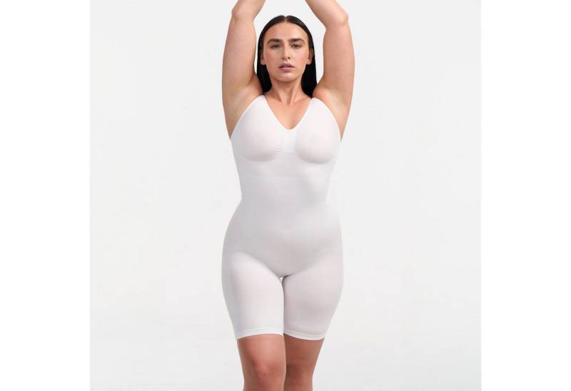Creamy Fabrics Miederbody Bodysuit Sculpting Shapewear mit Shorts-Weiß-M (1-tlg) Figurformend von Creamy Fabrics