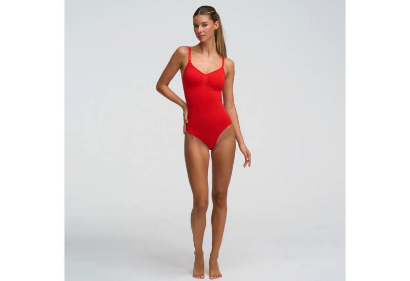 Creamy Fabrics Miederbody Bodysuit Sculpting Shapewear mit Slip-Fire Red-L (1-tlg) Figurformend von Creamy Fabrics