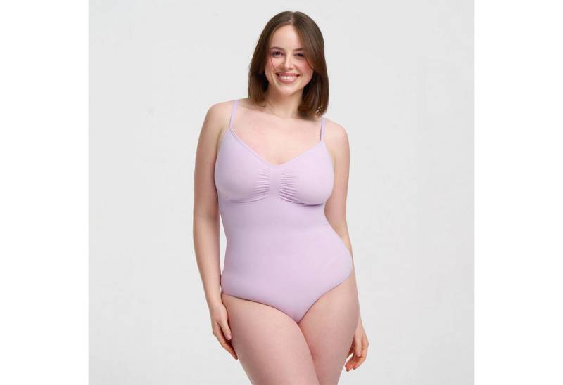 Creamy Fabrics Miederbody Bodysuit Sculpting Shapewear mit String (2)-Lavender-XL von Creamy Fabrics
