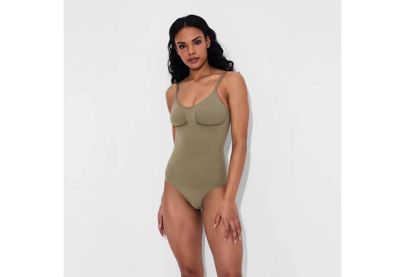 Creamy Fabrics Miederbody Bodysuit Sculpting Shapewear mit String-Olive Green-M (1-tlg) Figurformend von Creamy Fabrics