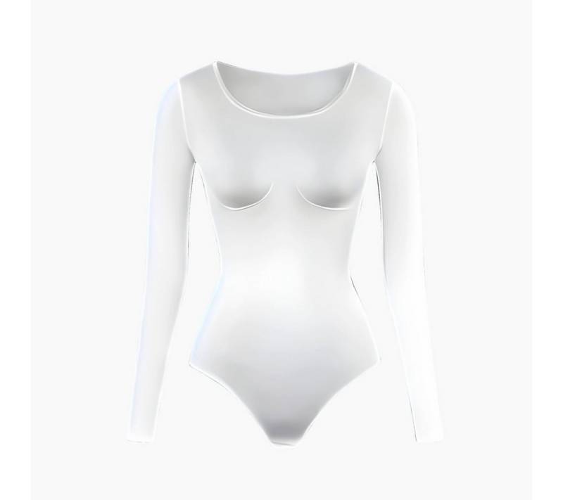 Creamy Fabrics Miederbody Longsleeve Bodysuit Sculpting Shapewear-Weiß-3XL (1-tlg) Figurformend von Creamy Fabrics