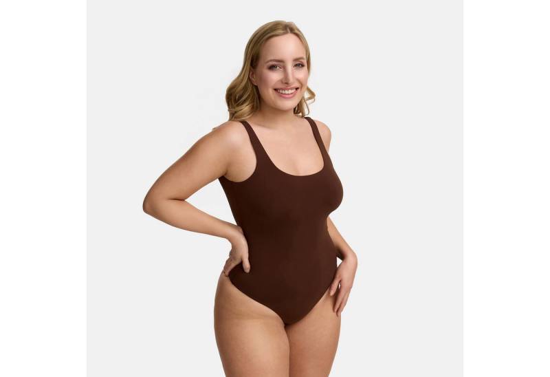 Creamy Fabrics Miederbody Low Back - Body-Braun-S (1-tlg) Figurformend von Creamy Fabrics