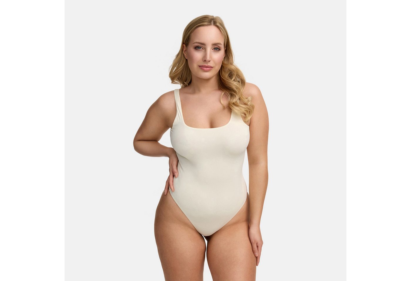 Creamy Fabrics Miederbody Low Back - Body-Weiß-2XL (1-tlg) Figurformend von Creamy Fabrics