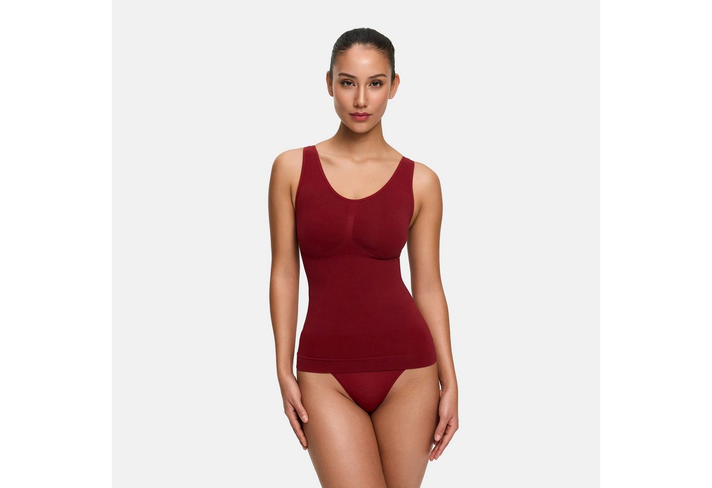 Creamy Fabrics Miederbody Shaping Unterhemd (2)-Wine Red-4XL (1-tlg) von Creamy Fabrics