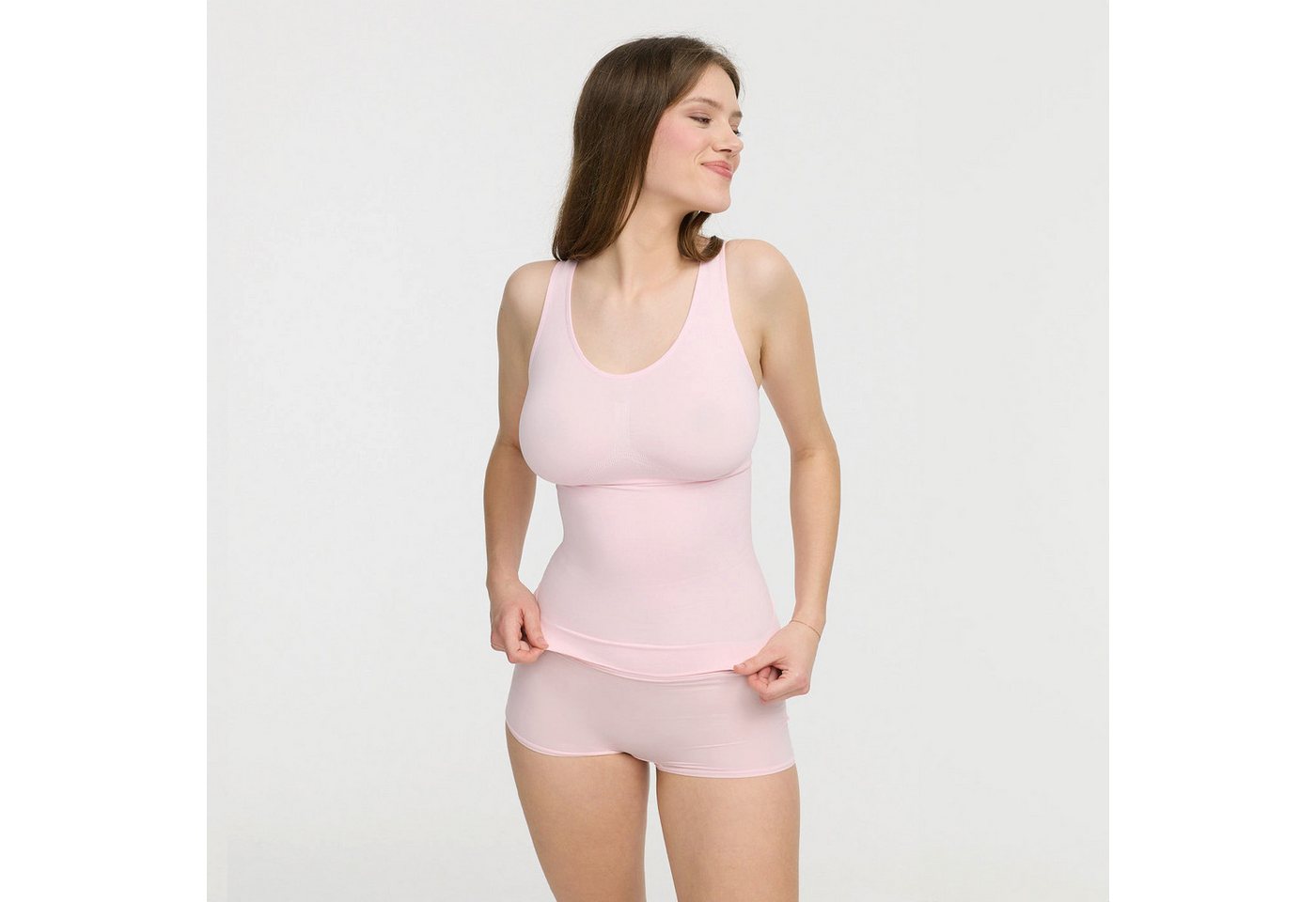 Creamy Fabrics Miederbody Shaping Unterhemd-Baby Pink-XL (1-tlg) von Creamy Fabrics