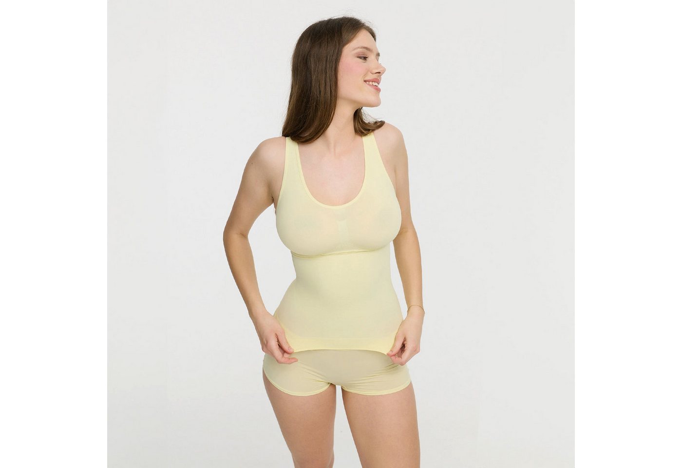 Creamy Fabrics Miederbody Shaping Unterhemd-Baby Yellow-XL von Creamy Fabrics