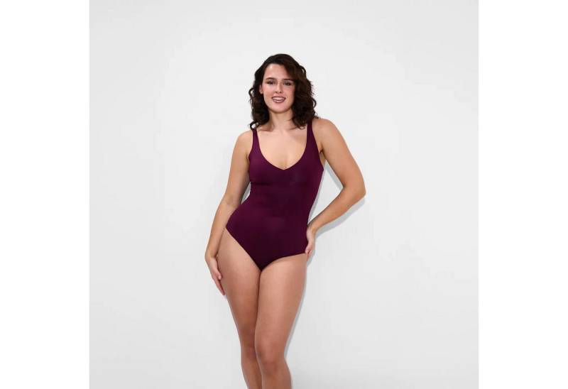 Creamy Fabrics Miederbody Shiny Sculpting String-Body-Burgundy-S (1-tlg) Figurformend von Creamy Fabrics