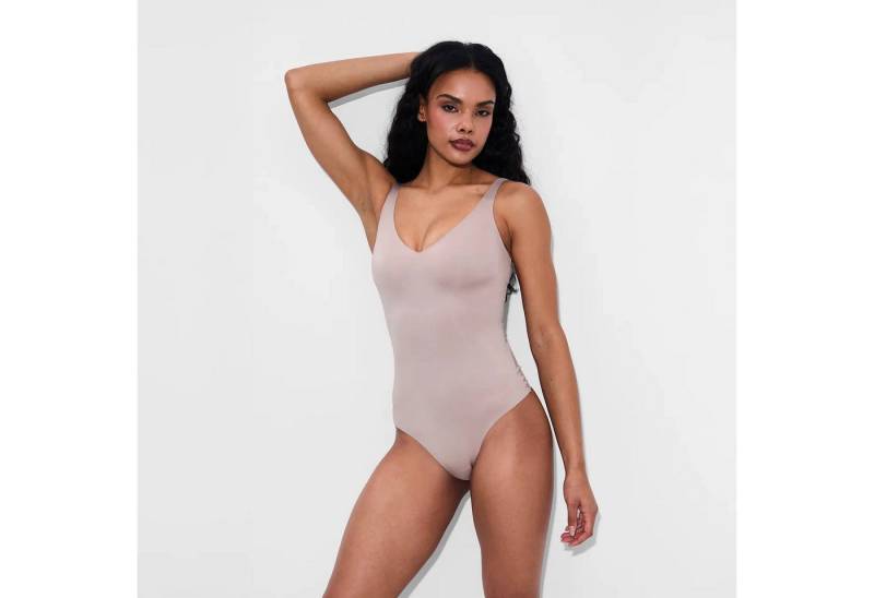 Creamy Fabrics Miederbody Shiny Sculpting String-Body-Rose Wood-S (1-tlg) Figurformend von Creamy Fabrics