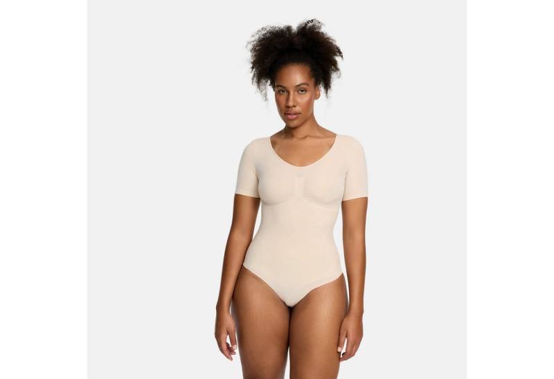 Creamy Fabrics Miederbody T-Shirt Bodysuit Sculpting Shapewear mit Slip (2)-Sand-2XL (1-tlg) Figurformend von Creamy Fabrics