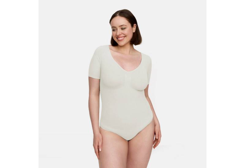 Creamy Fabrics Miederbody T-Shirt Bodysuit Sculpting Shapewear mit Slip-Weiß-XL (1-tlg) Figurformend von Creamy Fabrics
