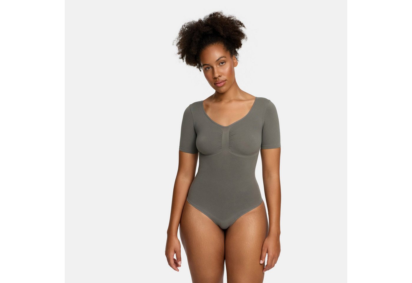 Creamy Fabrics Miederbody T-Shirt Bodysuit Sculpting Shapewear mit String (2)-Graphit-S (1-tlg) Figurformend von Creamy Fabrics