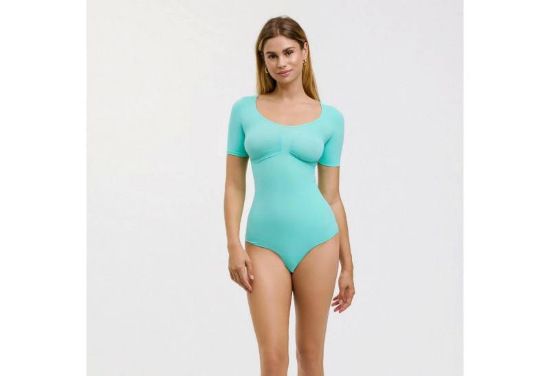 Creamy Fabrics Miederbody T-Shirt Bodysuit Sculpting Shapewear mit String (2)-Mint-5XL (1-tlg) Figurformend von Creamy Fabrics