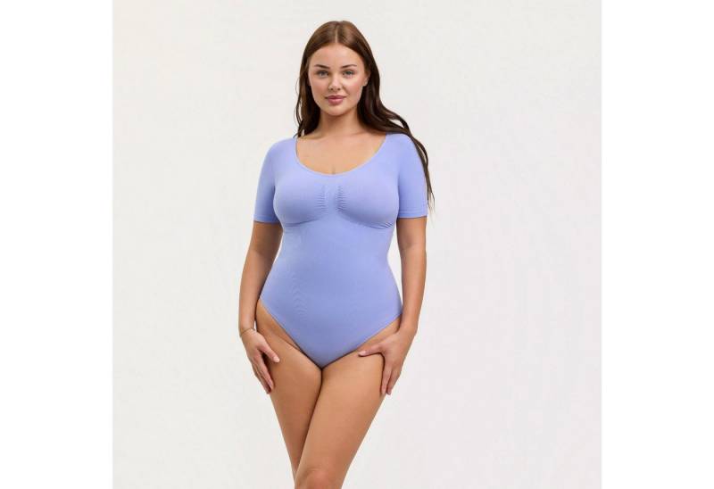 Creamy Fabrics Miederbody T-Shirt Bodysuit Sculpting Shapewear mit String (2)-Soft Violet-3XL (1-tlg) Figurformend von Creamy Fabrics