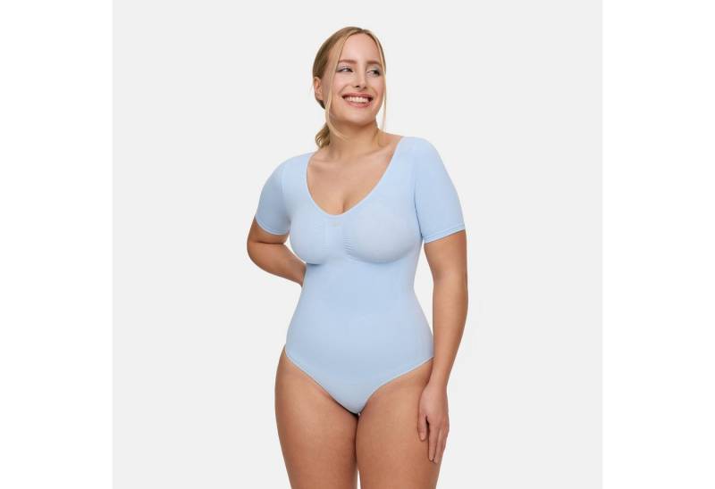 Creamy Fabrics Miederbody T-Shirt Bodysuit Sculpting Shapewear mit String-Baby Blue-L (1-tlg) Figurformend Creamy Fabrics Miederbody T-Shirt Bodysuit Sculpting Shapewear mit String-Baby Blue-L (1-tlg) Figurformend von Creamy Fabrics