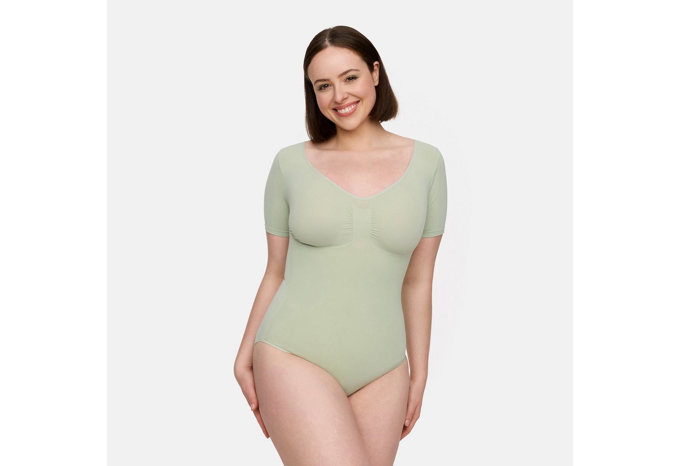Creamy Fabrics Miederbody T-Shirt Bodysuit Sculpting Shapewear mit String-Sage Green-M Creamy Fabrics Miederbody T-Shirt Bodysuit Sculpting Shapewear mit String-Sage Green-M von Creamy Fabrics