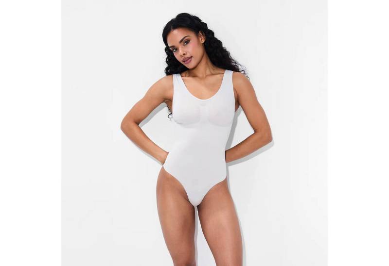 Creamy Fabrics Miederbody Tank Bodysuit Sculpting Shapewear mit Slip-Light Grey-L (1-tlg) Figurformend von Creamy Fabrics