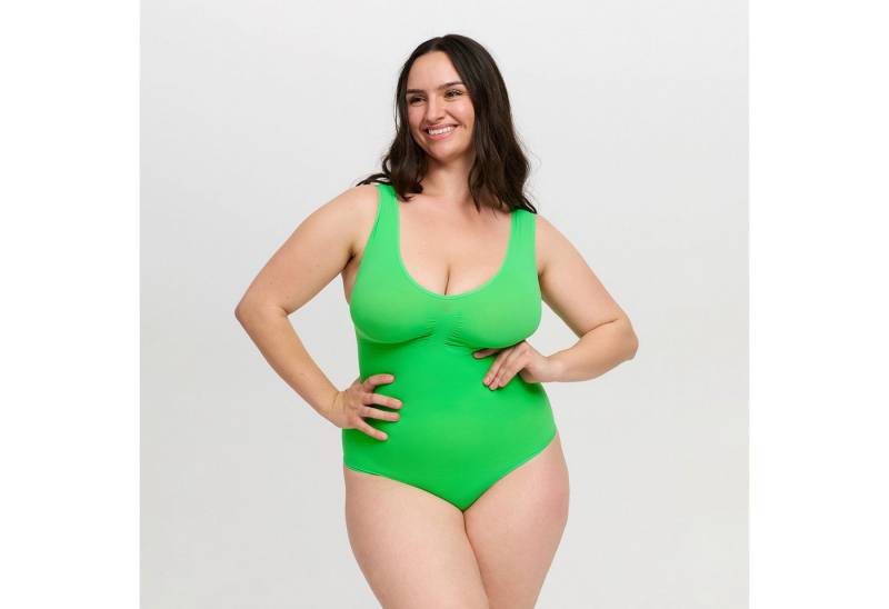 Creamy Fabrics Miederbody Tank Bodysuit Sculpting Shapewear mit Slip-Poison Green-4XL von Creamy Fabrics