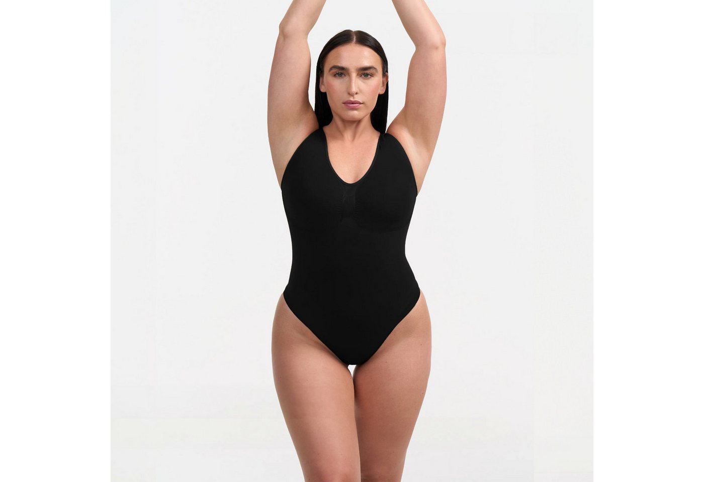 Creamy Fabrics Miederbody Tank Bodysuit Sculpting Shapewear mit Slip-Schwarz-XS (1-tlg) Figurformend von Creamy Fabrics