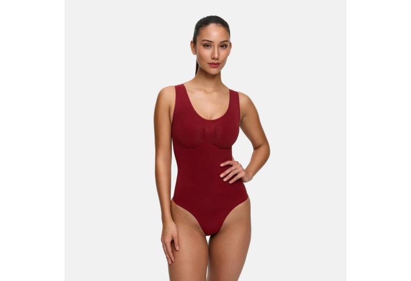 Creamy Fabrics Miederbody Tank Bodysuit Sculpting Shapewear mit Slip-Wine Red-L (1-tlg) Figurformend von Creamy Fabrics