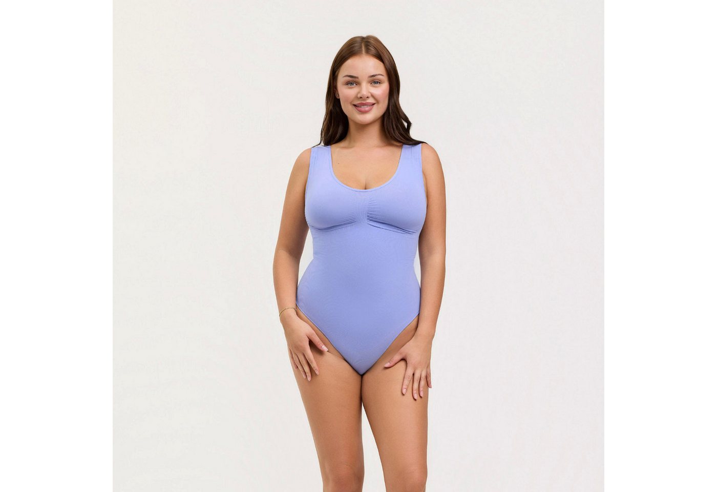 Creamy Fabrics Miederbody Tank Bodysuit Sculpting Shapewear mit String (2)-Soft Violet-XL (1-tlg) Figurformend von Creamy Fabrics