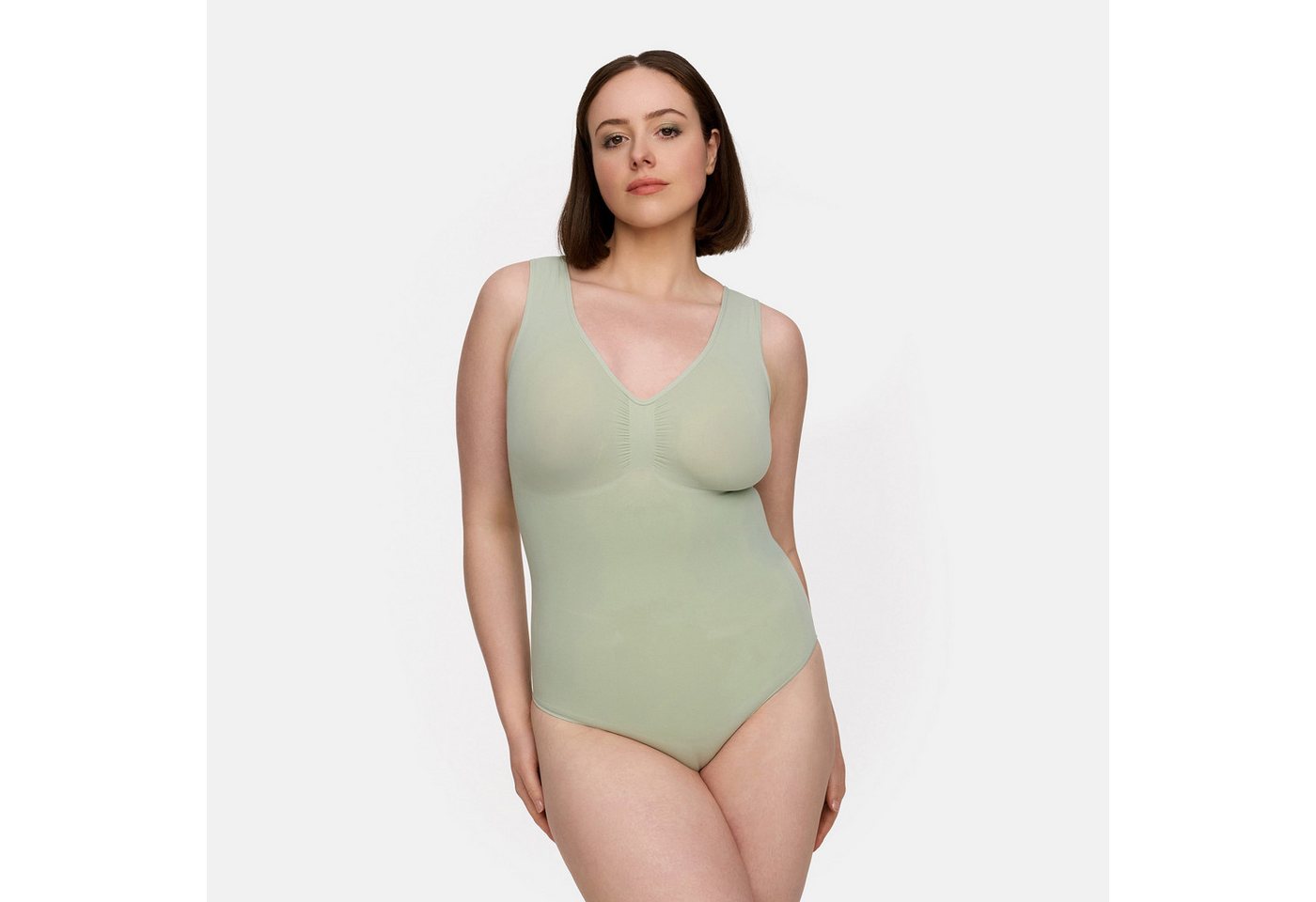 Creamy Fabrics Miederbody Tank Bodysuit Sculpting Shapewear mit String-Sage Green-5XL Creamy Fabrics Miederbody Tank Bodysuit Sculpting Shapewear mit String-Sage Green-5XL von Creamy Fabrics